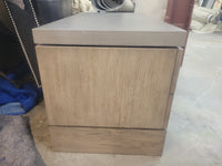 Meade Open 1-Drawer Gray Oak Nightstand w/ Concrete Top by RH