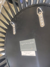 Platinum Painted Wood Sunburst Mirror