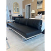 Black Leather & Chrome Cassina LC5 3-Seat Sofa