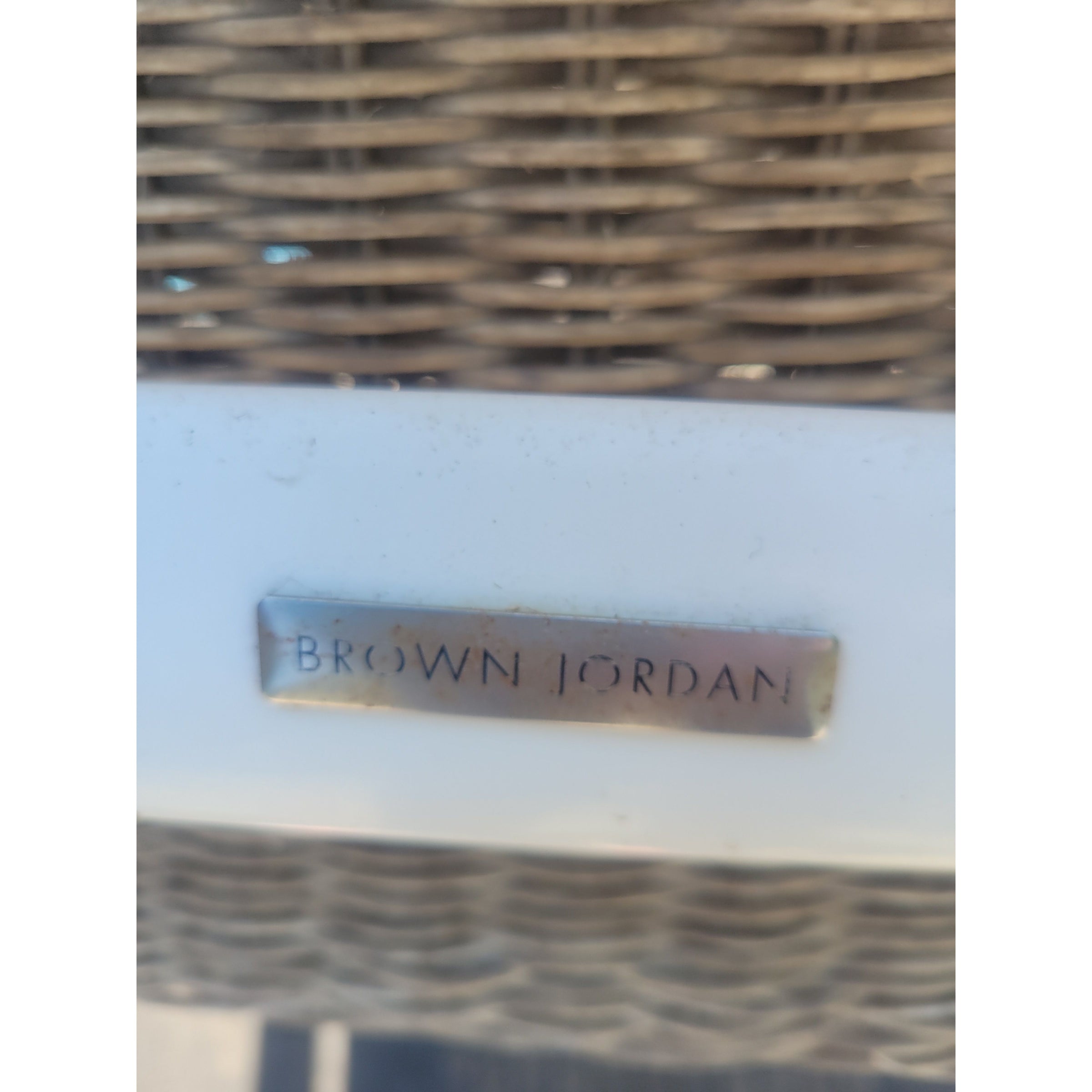 SET of 4 Flight Woven Wicker & Aluminum Dining Chairs by Brown Jordan (AS IS)