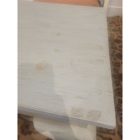 Queen Anne Style White Wash Wood Side Table