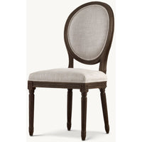 Set of 4 French Round Fabric Dining Chairs by RH