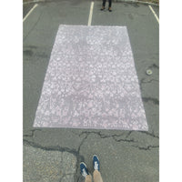 8x11 Pink Floral High Pile Rug
