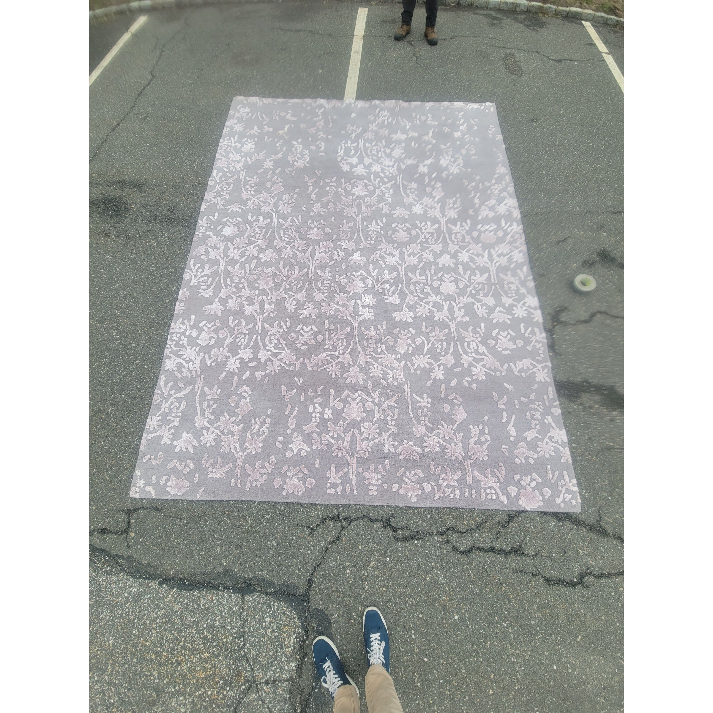 8x11 Pink Floral High Pile Rug