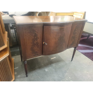 Antique Dark Wood Sideboard Server Cabinet w/ Key (AS IS)