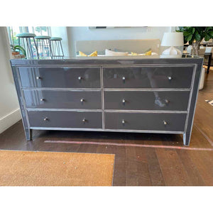 Gray Glass 6-Drawer Dresser Attrib. to Arhaus (AS IS)