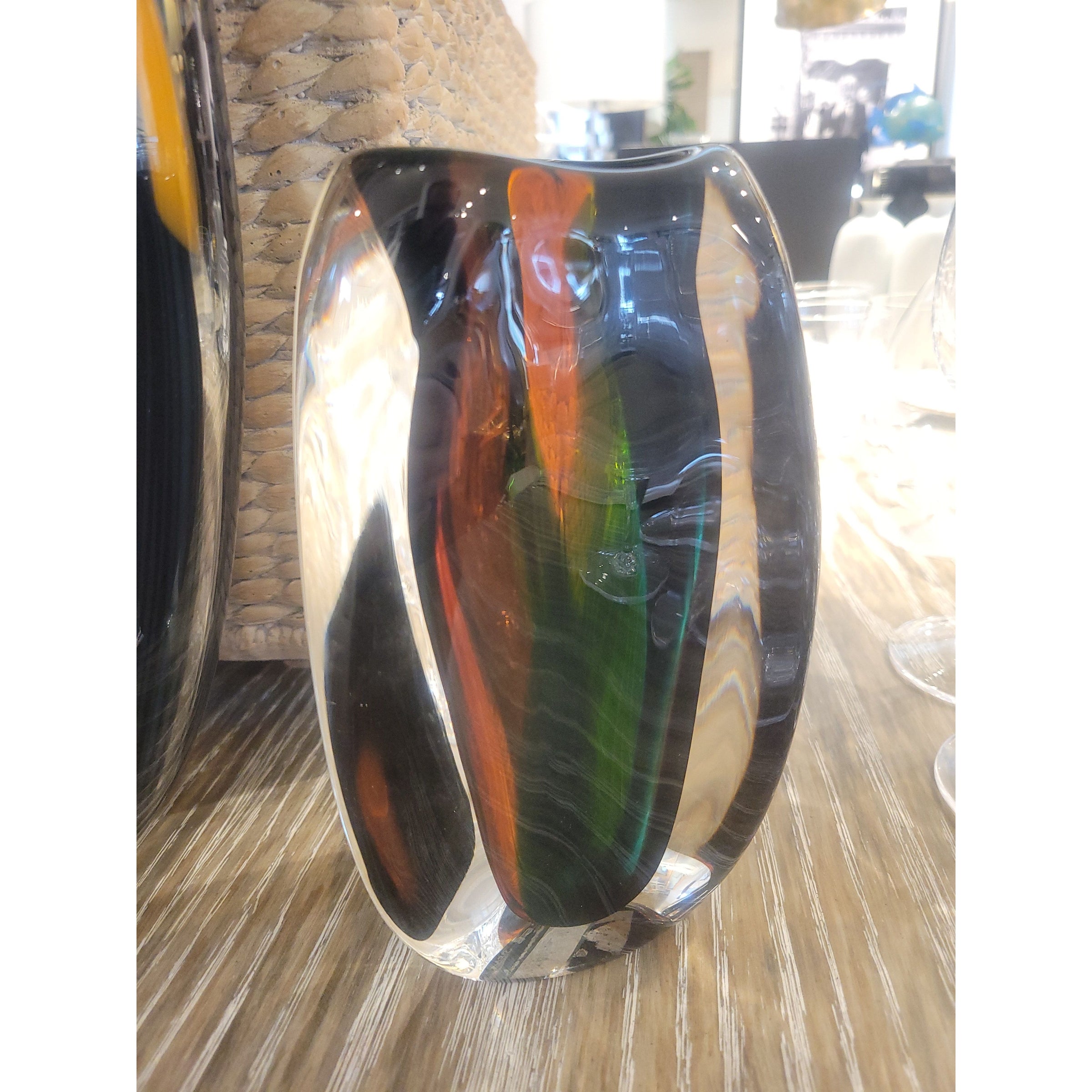 'Glacier' Multicolor Glass Vase by Caleb Siemon - colletteconsignment.com