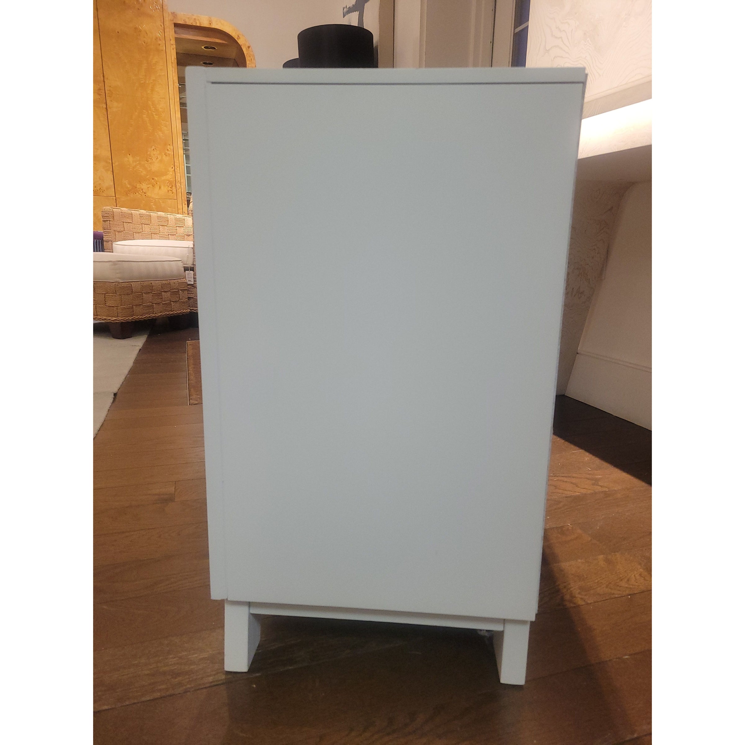 PAIR of Contemporary White Wood Dovetailed 2-Drawer Nightstands