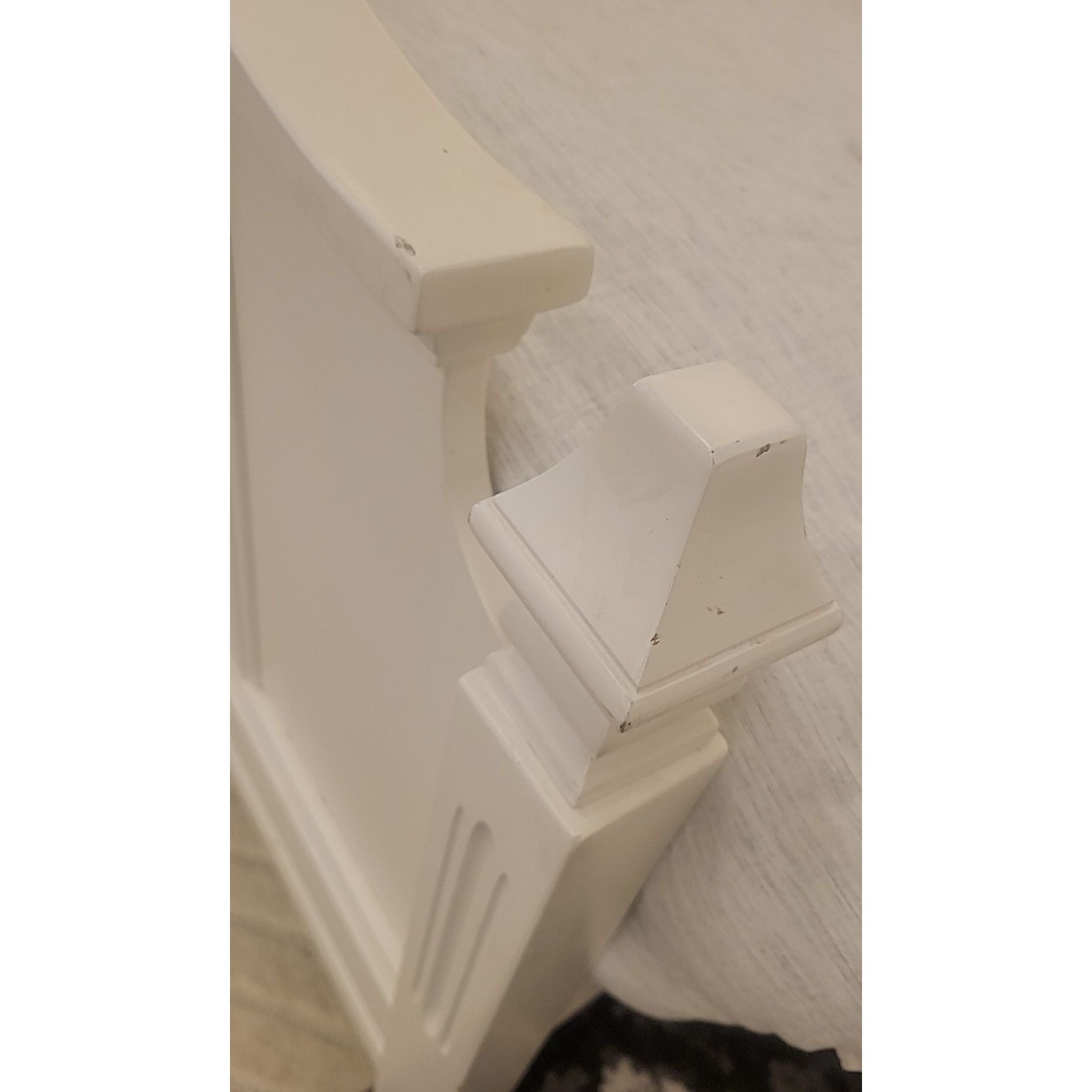 White Wood Twin-Sized Bed w/ Floral Accents by Pottery Barn - colletteconsignment.com