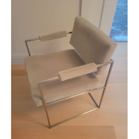 Beige Velvet Chair by Thayer Coggin - AS IS