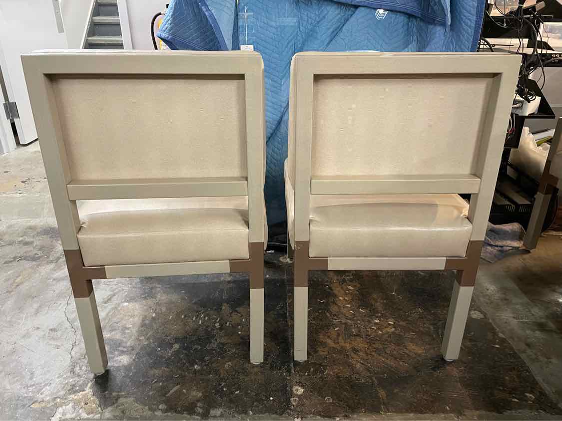 SET of 10 Leather & Brass Dining Chairs by Antoine Proulx for Dennis Miller