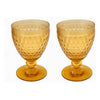 PAIR of Boston Amber Glass Water Goblets by Villeroy & Boch