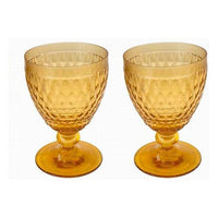 PAIR of Boston Amber Glass Water Goblets by Villeroy & Boch