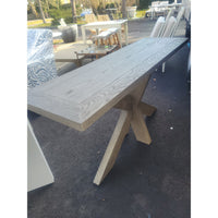 French Style Gray Oak X-Base Console Table by RH - colletteconsignment.com