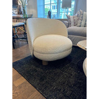 Custom Club Chair in Italian Boucle White 31"Wx26"Dx29"H