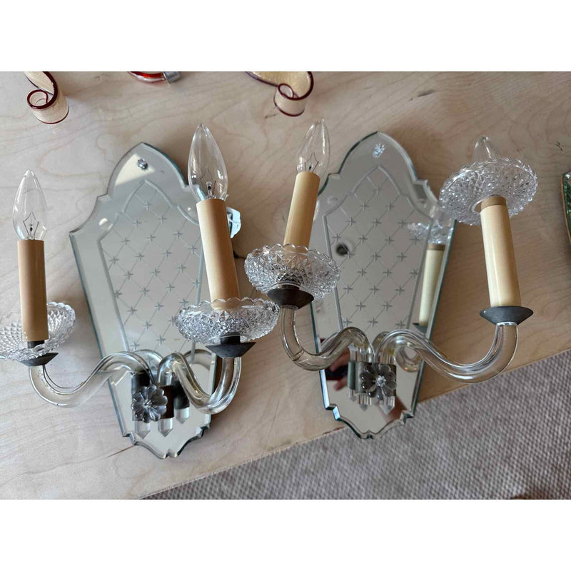 Pair of Venetian Mirrored Wall Sconces