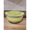 SET of 3 Yellow & Green Ceramic Bowls w/ Metal Trim