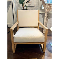 PAIR of 'Clio' Natural Wood Chairs w/ White Cushions by B&B Italia / Maxalto