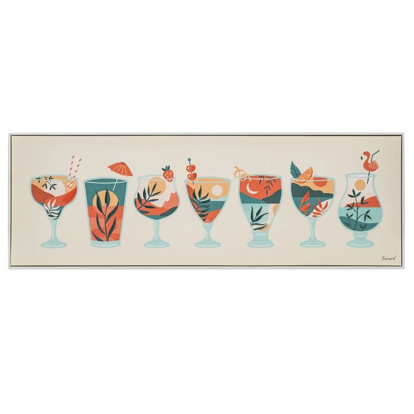 "Tiki Cocktails" Digital Modern Art Print on Canvas