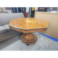 4-ft Octagonal Burlwood Inlay Entry Table