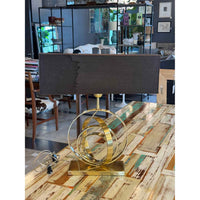 Shiny Brass Rings Table Lamp w/ Black Shade