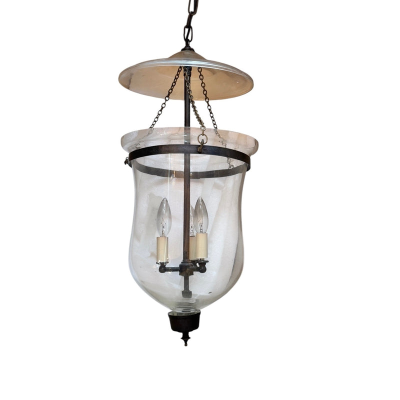 Metal 3-Light Bell Lantern Pendant w/ Cover