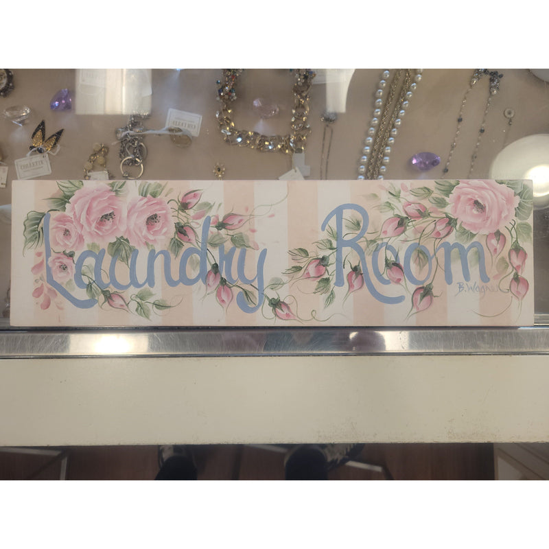 Pink Laundry Room Floral Wall Decor