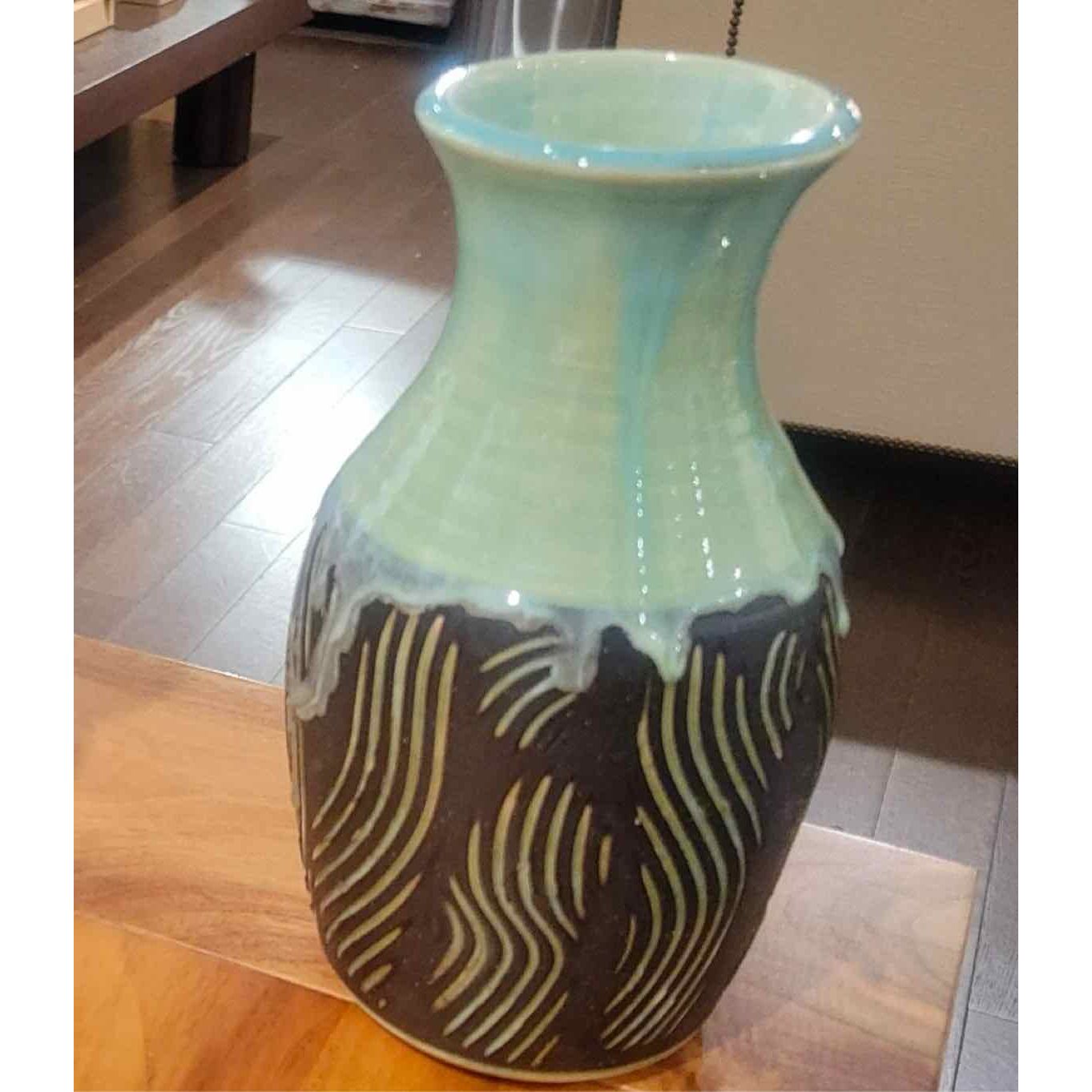 Mary Jaffe Pottery Vase w/ Fingerprints Motif