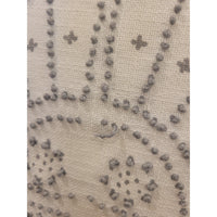 PAIR of Gray & White Embroidered Pillows by S&L - AS IS