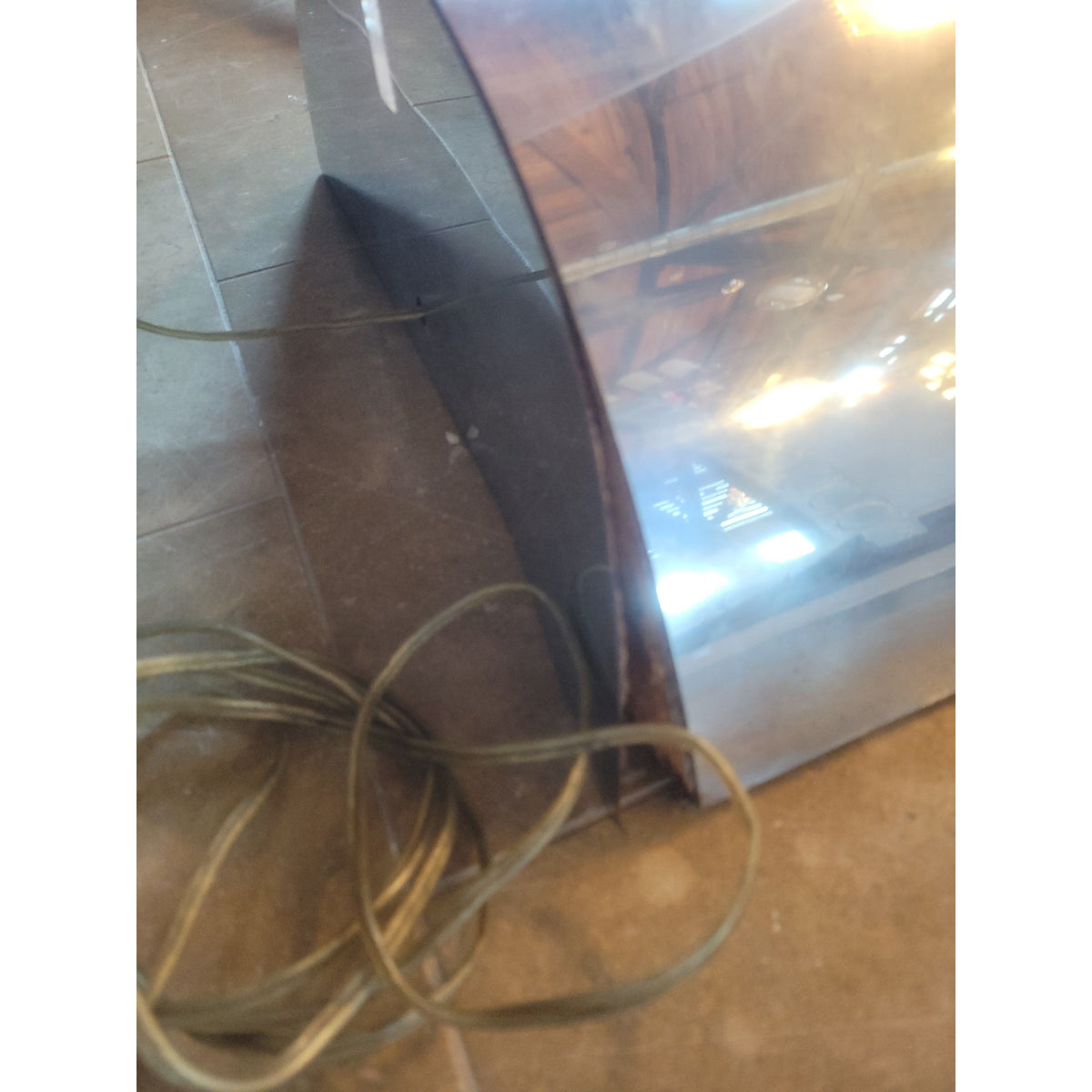 Chrome & Lucite Demilune Floor Lamp by George Kovacs - AS IS