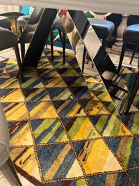 Marble and Metal Base Dining Table from Stone Int'l