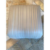 Grey Leather Pleated  Ottoman