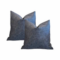 PAIR of Custom Blue Belgian Linen Pillows