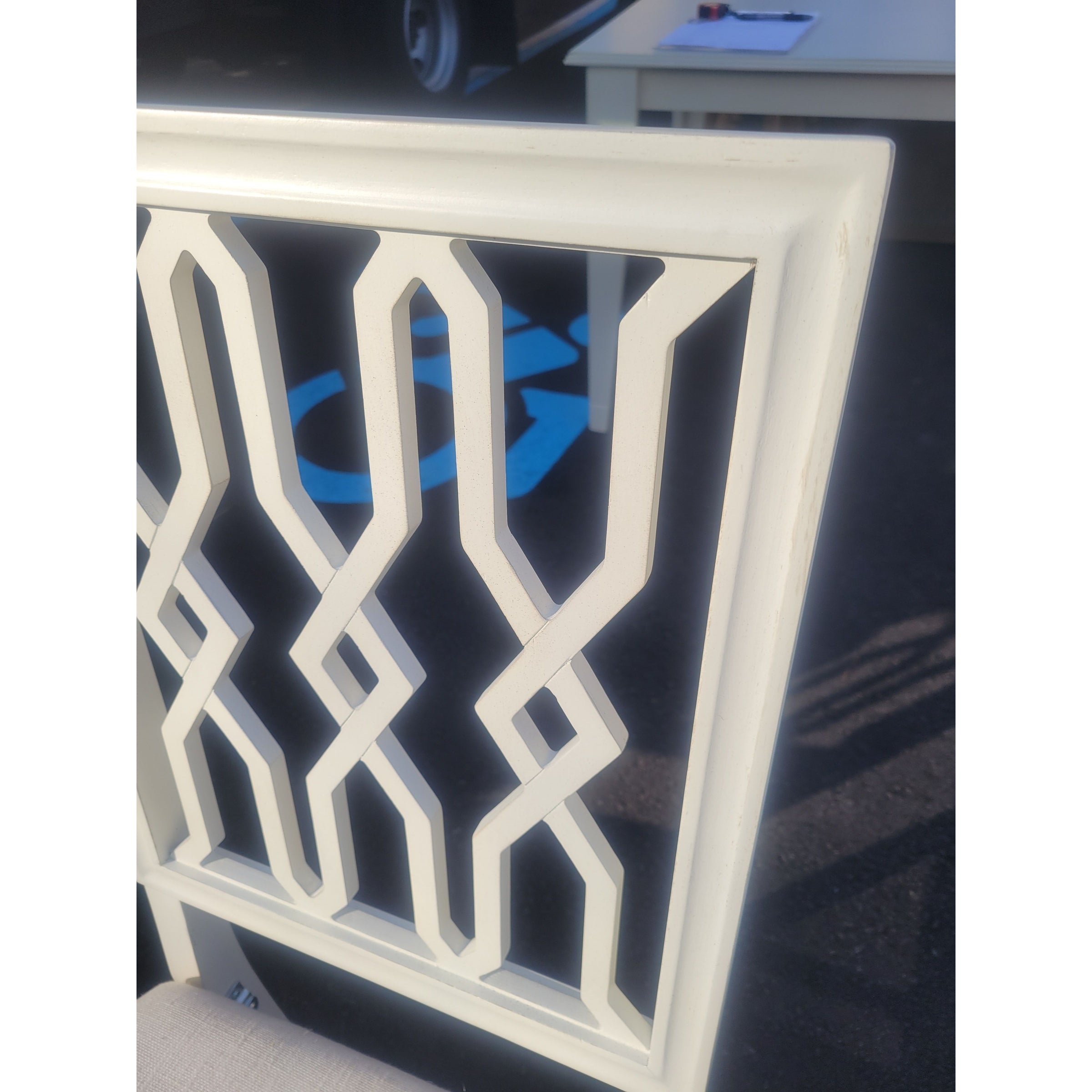 SET of 4 Blonde Wood Lattice Folding Chairs