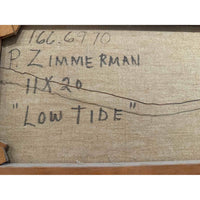 Signed Oil Painting 'Low Tide',  by Paul Zimmerman, 21.25" L x 12.38' H x 2" D - colletteconsignment.com