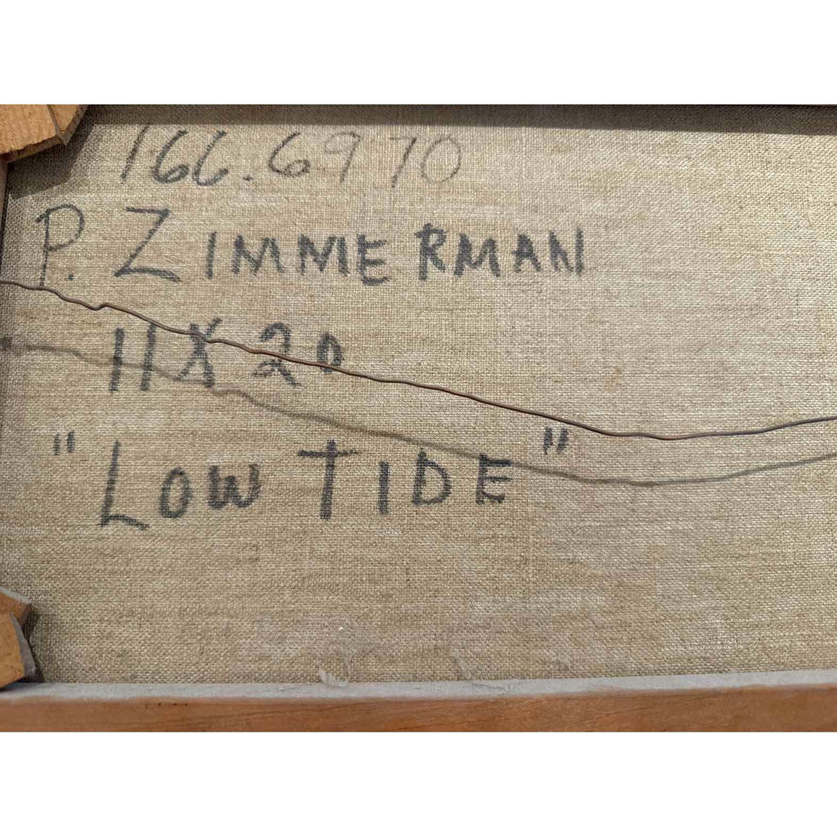 Signed Oil Painting 'Low Tide',  by Paul Zimmerman, 21.25" L x 12.38' H x 2" D - colletteconsignment.com