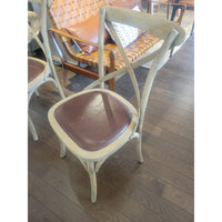 Madeleine X-Back Oak Chair w/ Leather Seat by RH
