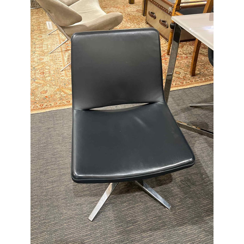 B&B Italia Set of 6 Black Leather Dining Chairs