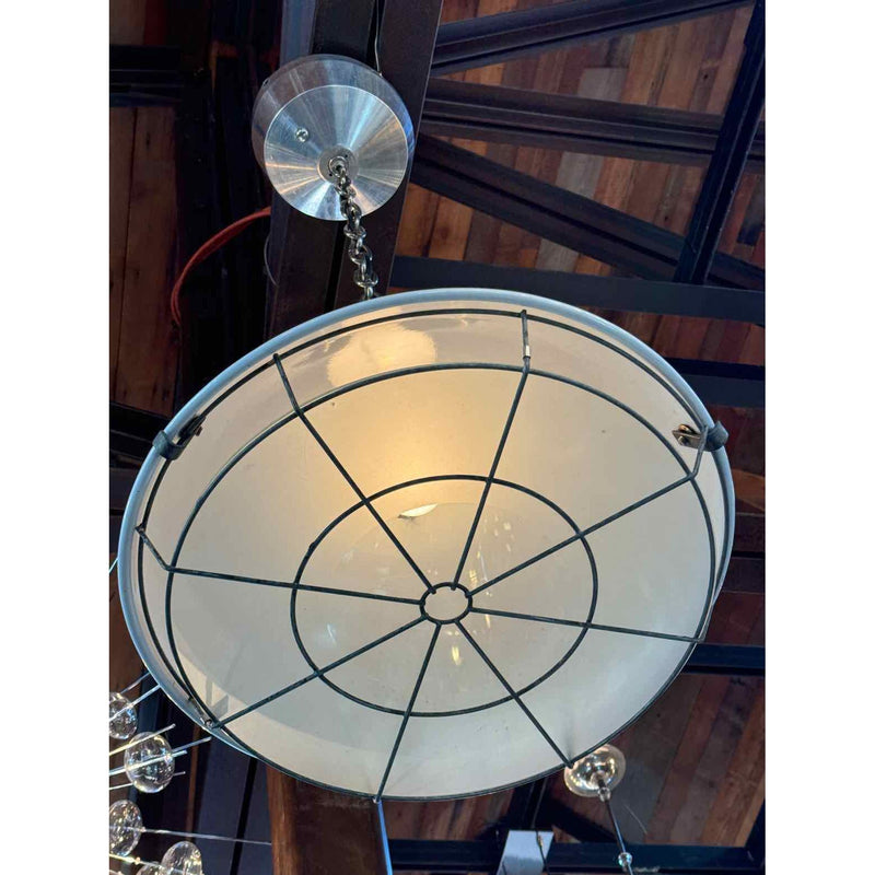 Green Industrial Light Fixtures with Cage  - 21" D x 10" H (Replica)