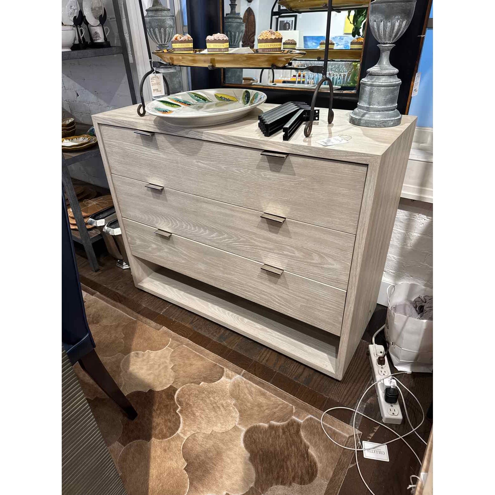 White-Washed Chest of Drawer w/ Chrome Handles