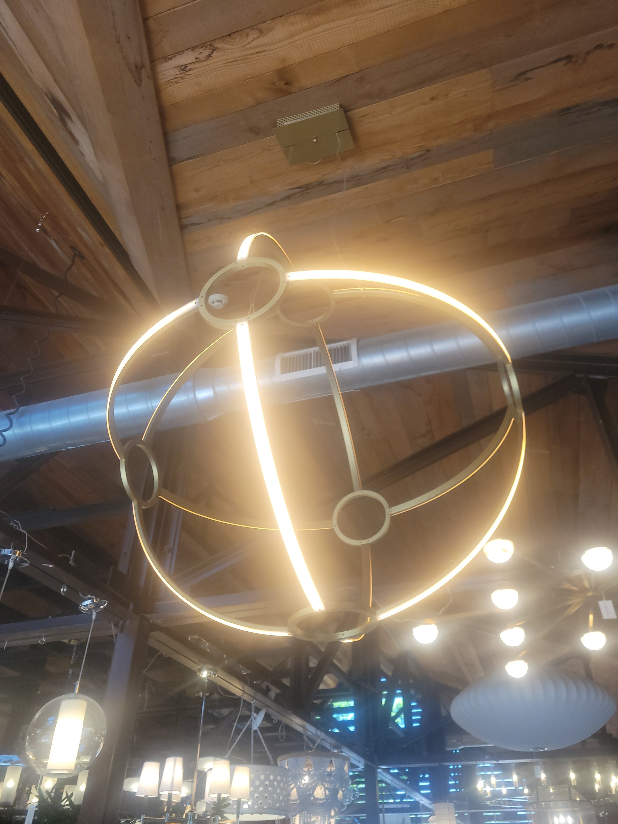 Ona Ethereal Orb LED & Brass Chandelier by Peter Straka for Kaia