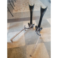 PAIR of Brass Siamese Cat Andirons