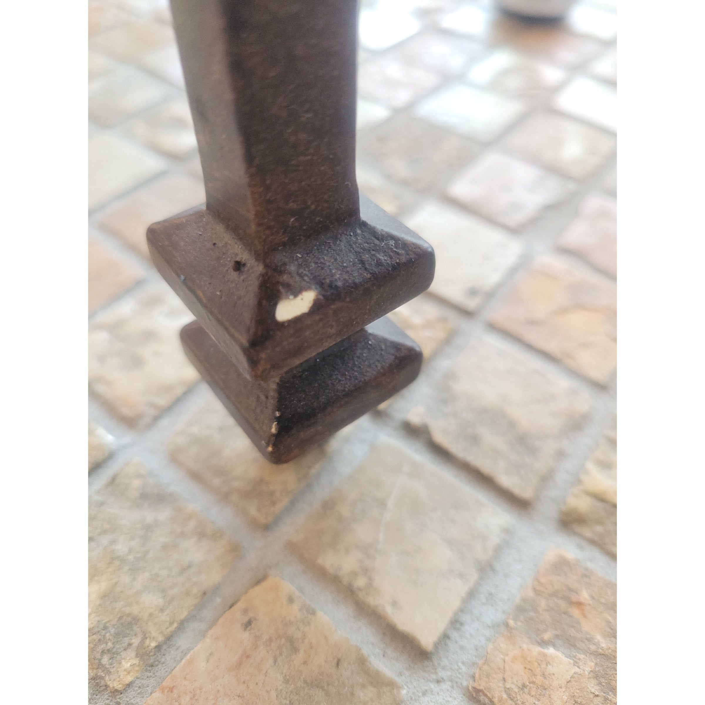 PAIR of Black Metal Nesting Tables w/ Mirror Glass Tops (AS IS)