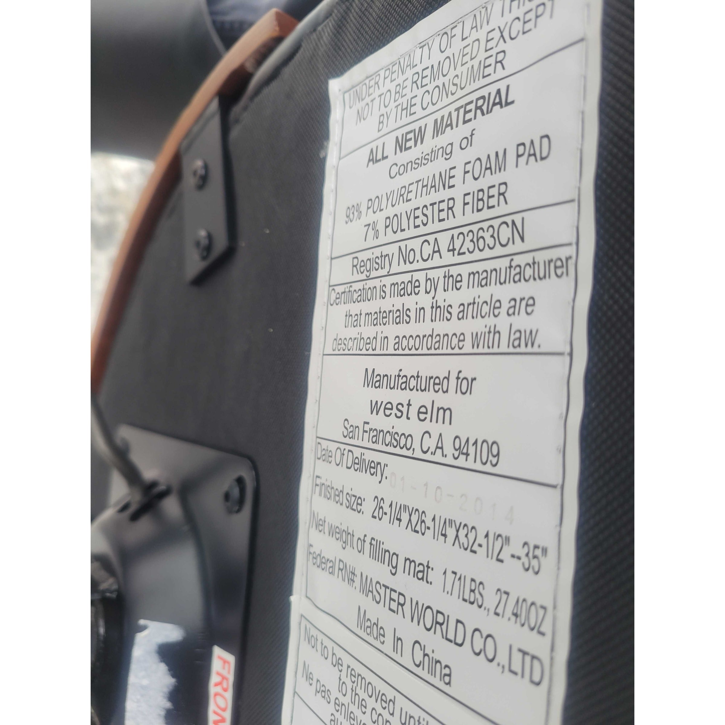 Wood Back Adjustable Rolling Desk Chair w/ Black Leather Seat (AS IS)