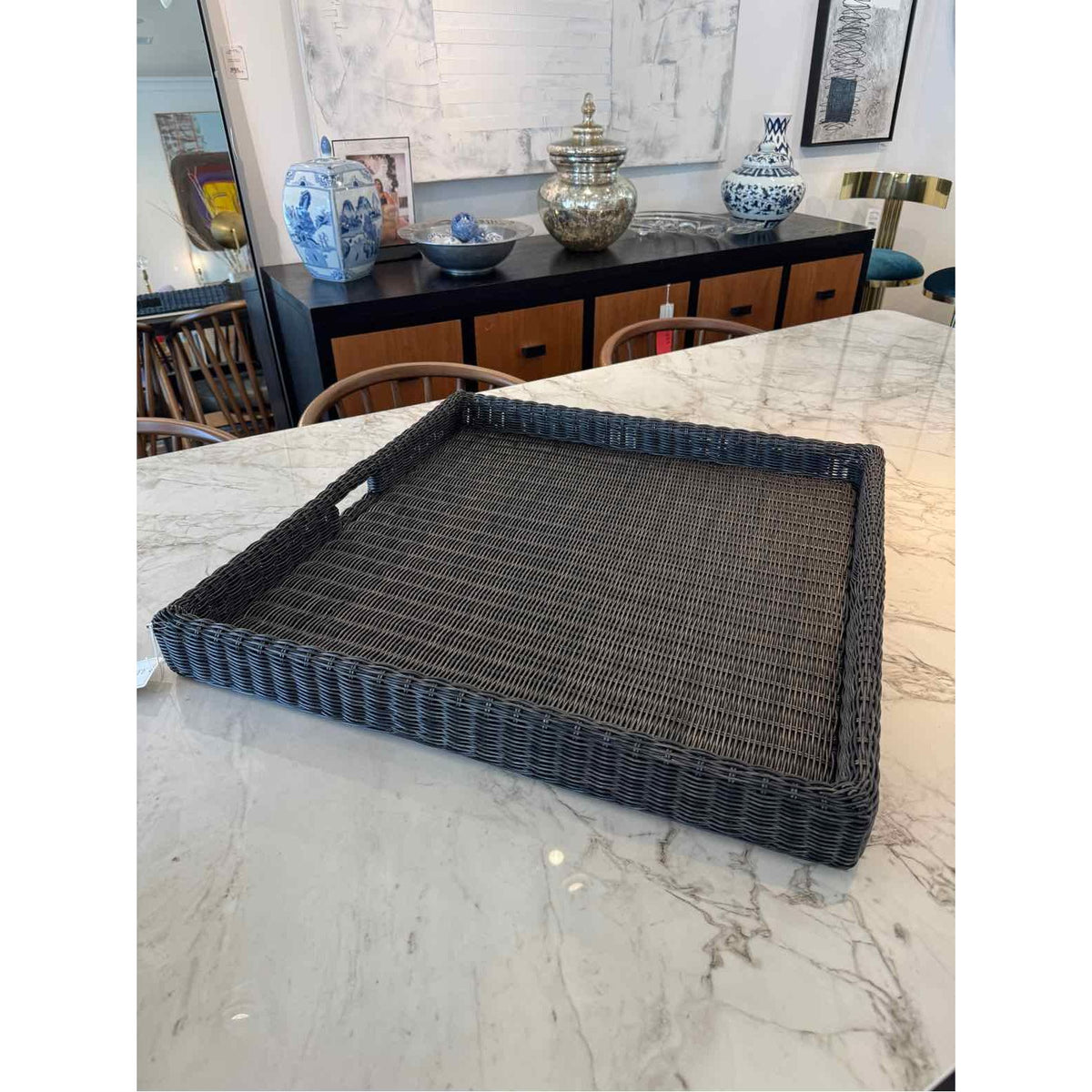 Large Rattan Square Tray