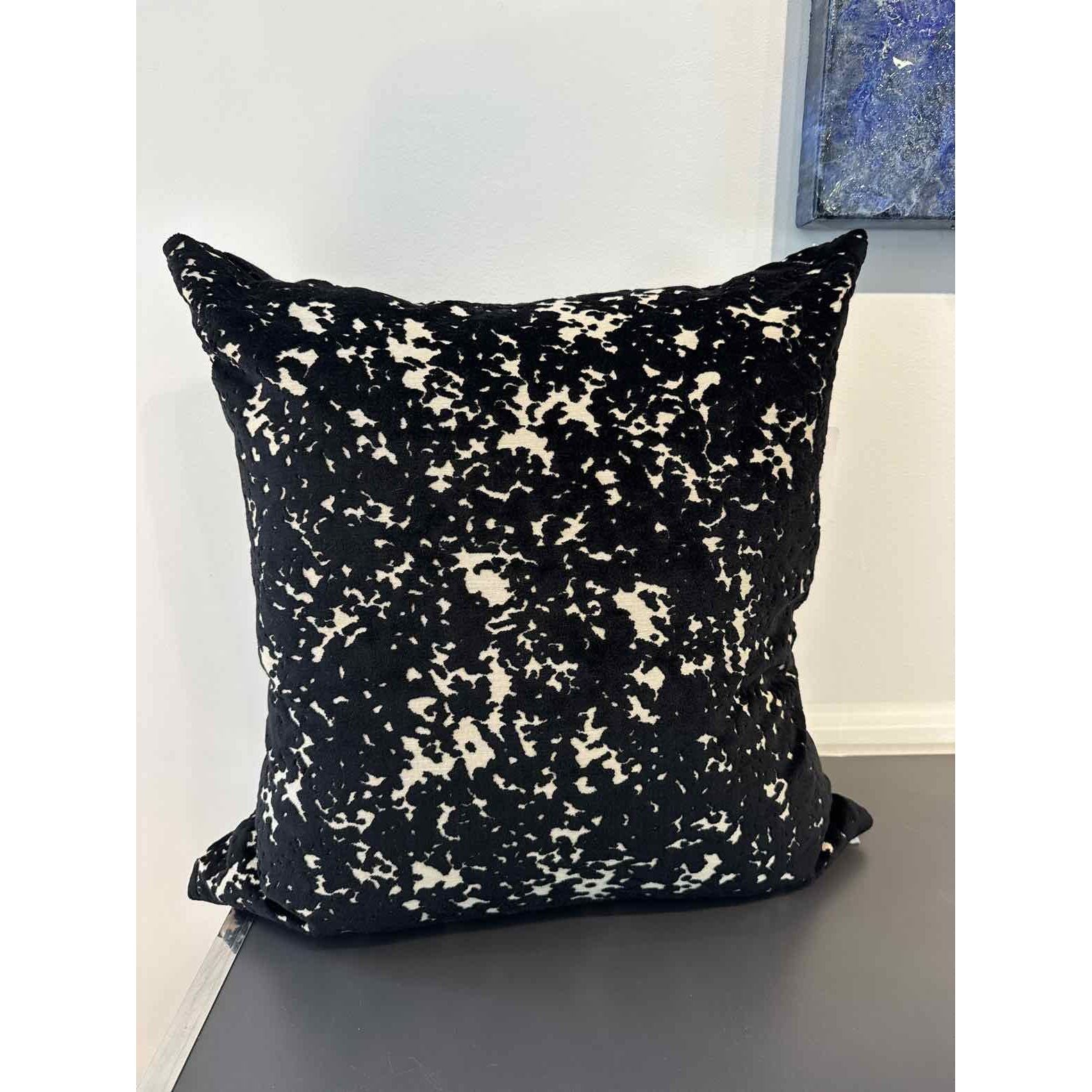 Custom Black Velvet Abstract Pattern Pillow