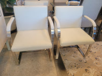 SET of 8 Leather & Chrome BRNO Dining Chairs by Ludwig Mies van der Rohe (AS IS)