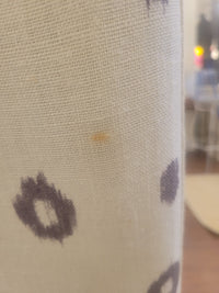 Mid-Century Style High-Back Purple Spots Swivel Chair on Metal Base (AS IS)