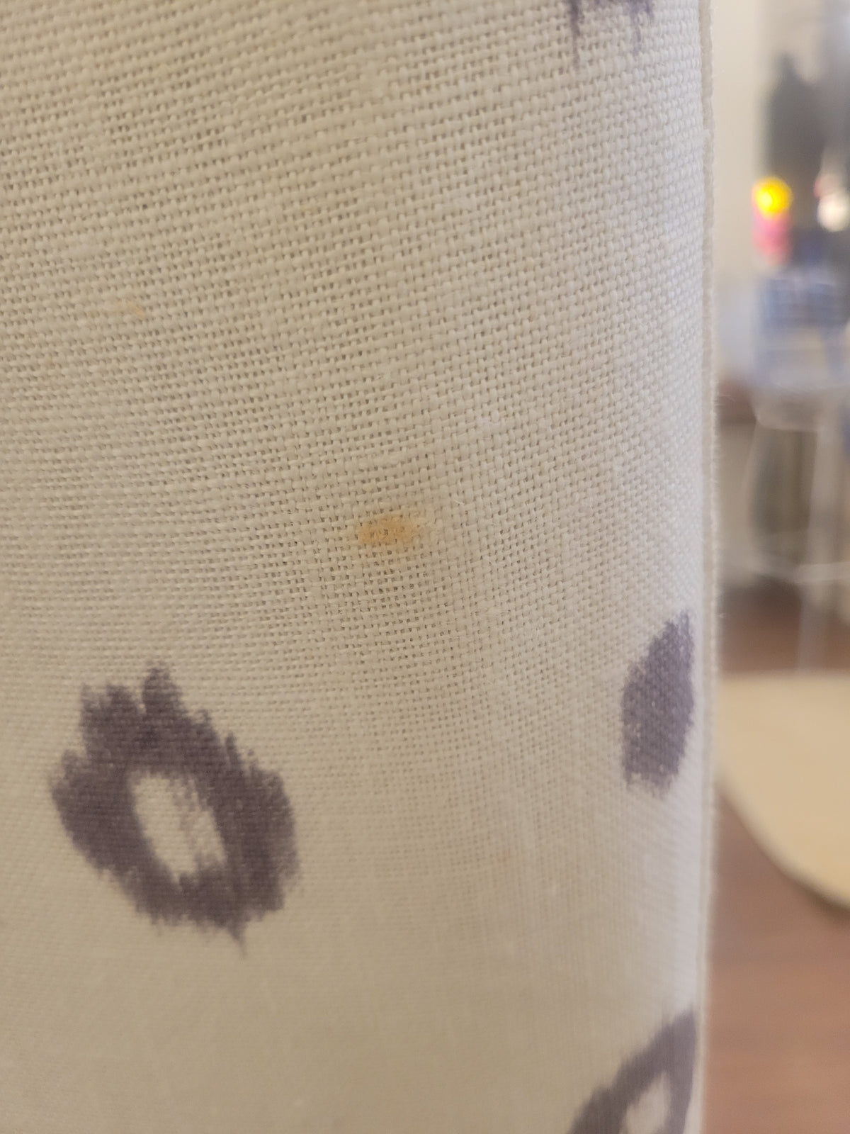 Mid-Century Style High-Back Purple Spots Swivel Chair on Metal Base (AS IS)