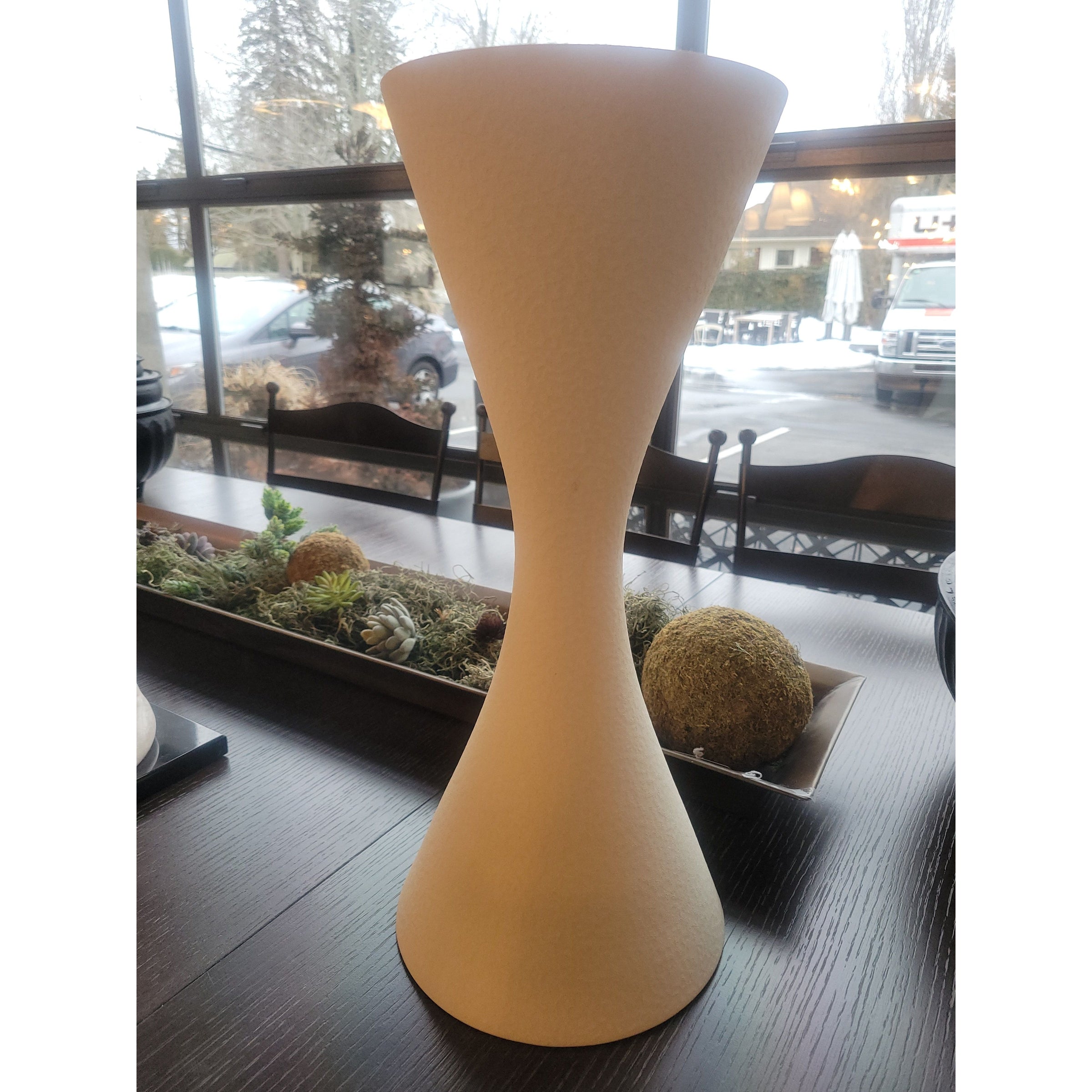 Short White 'Muguet' Vase by Lemieux et Cie for GB